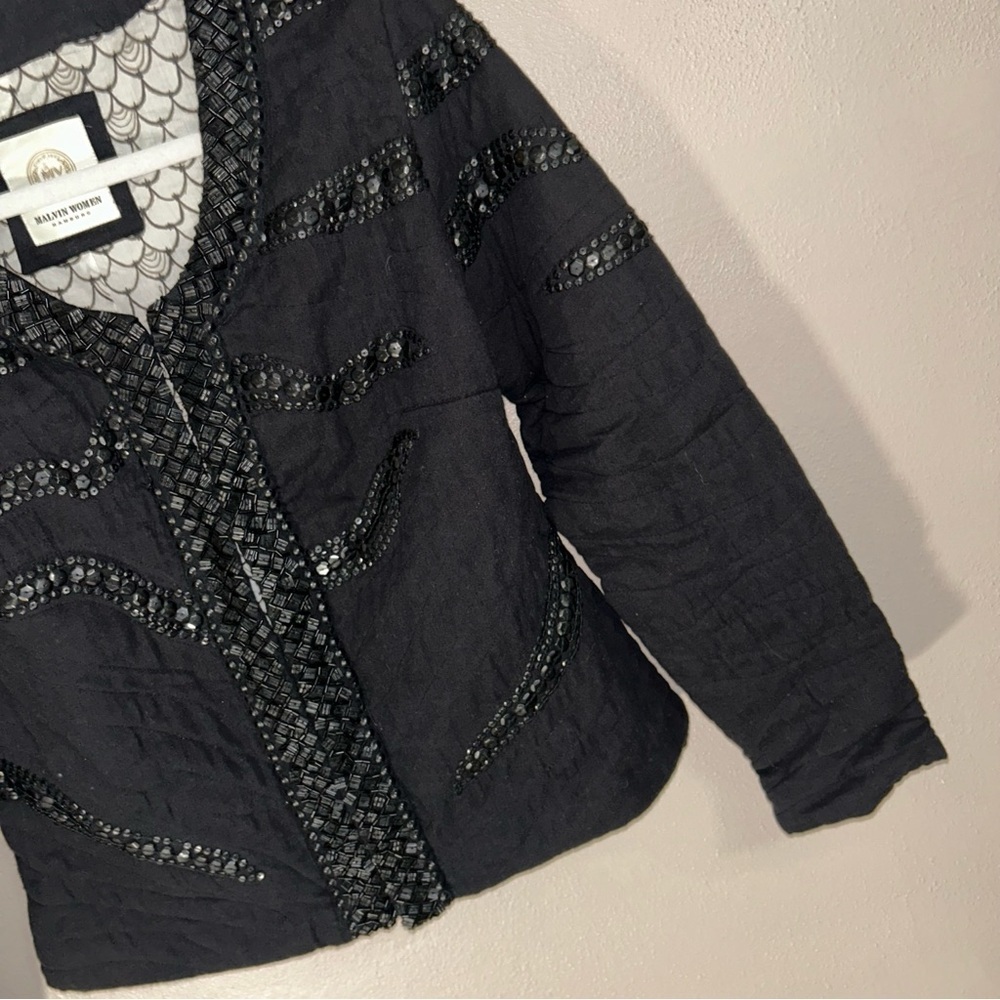 Black Beaded embellished Women's Jacket - Picture 3 of 5